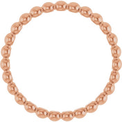 14K Rose Beaded Stackable Ring