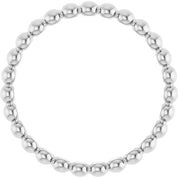 14K White Beaded Stackable Ring