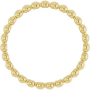 14K Yellow Beaded Stackable Ring