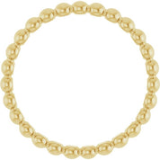 14K Yellow Beaded Stackable Ring