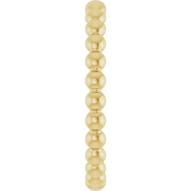 14K Yellow Beaded Stackable Ring