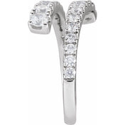 14K White Lab-Grown Diamond Bypass Ring - 9/10 CTW by Brand Name