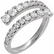 14K White Lab-Grown Diamond Bypass Ring - 9/10 CTW by Brand Name