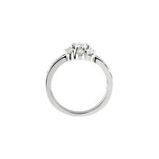 14K White 1 1/8 Natural Diamond Cluster Ring