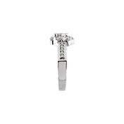 14K White 1 1/8 Natural Diamond Cluster Ring