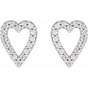Platinum 1/4 CTW Natural Diamond Heart Earrings