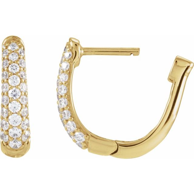 14K and Platinum 1/5 CTW Natural and Lab-Grown Diamond Hoop Earrings