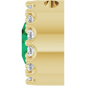 14K Yellow Natural Emerald & 1/10 CT Natural Diamond Halo-Style Pendant