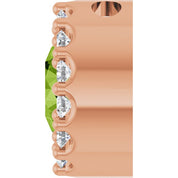 14K Rose Natural Peridot & 1/10 CT Natural Diamond Halo-Style Pendant