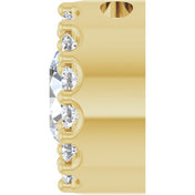 14K Yellow Natural White Sapphire & 1/10 CT Natural Diamond Halo-Style Pendant