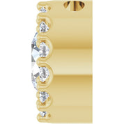 14K Yellow Natural White Sapphire & 1/10 CT Natural Diamond Halo-Style Pendant
