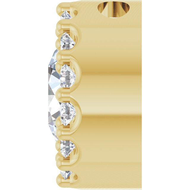 14K Yellow Natural White Sapphire & 1/10 CT Natural Diamond Halo-Style Pendant