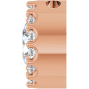 14K Rose Natural White Sapphire & 1/10 CT Natural Diamond Halo-Style Pendant