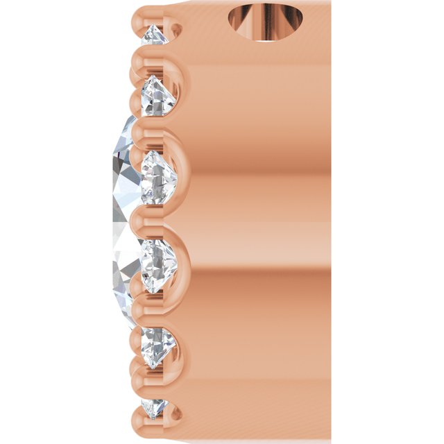 14K Rose Natural White Sapphire & 1/10 CT Natural Diamond Halo-Style Pendant