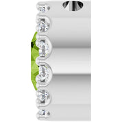 Sterling Silver Natural Peridot & 1/10 CT Natural Diamond Halo-Style Pendant