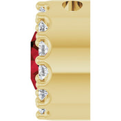 14K Yellow Natural Mozambique Garnet & 1/10 CT Natural Diamond Halo-Style Pendant