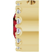 14K Yellow Natural Mozambique Garnet & 1/10 CT Natural Diamond Halo-Style Pendant