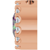 14K Rose Lab-Grown Alexandrite & 1/10 CT Natural Diamond Halo-Style Pendant