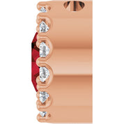 14K Rose Natural Mozambique Garnet & 1/10 CT Natural Diamond Halo-Style Pendant