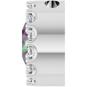 14K White Lab-Grown Alexandrite & 1/10 CT Natural Diamond Halo-Style Pendant
