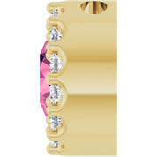 14K Yellow Natural Pink Tourmaline & 1/10 CTW Natural Diamond Halo-Style Pendant