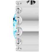 14K White Natural Aquamarine & 1/10 CT Natural Diamond Halo-Style Pendant