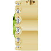 14K Yellow Natural Peridot & 1/10 CT Natural Diamond Halo-Style Pendant
