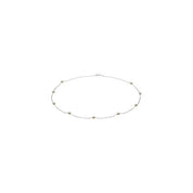 14K White Cultured White Freshwater Pearl 9-Station 18" Necklace