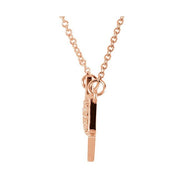 14K Rose .07 CTW Natural Diamond "Love You" Phrase 17 1/2" Necklace
