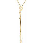 14K Yellow .08 CTW Natural Diamond Fleur-de-Lis 18" Necklace