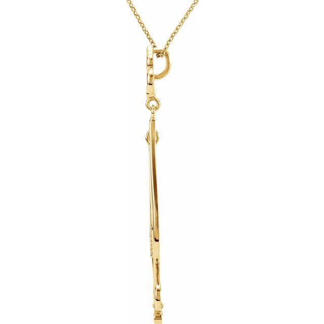 14K Yellow .08 CTW Natural Diamond Fleur-de-Lis 18" Necklace