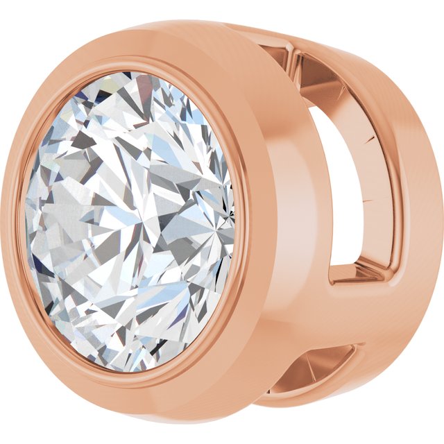 14K Rose 1/3 CT Lab Grown Diamond Slide Pendant