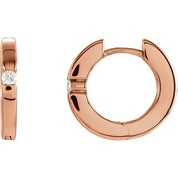 14K Rose .07 CTW Natural Diamond Hoop Earrings