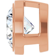 14K Rose 3/4 CT Natural Diamond Slide Pendant