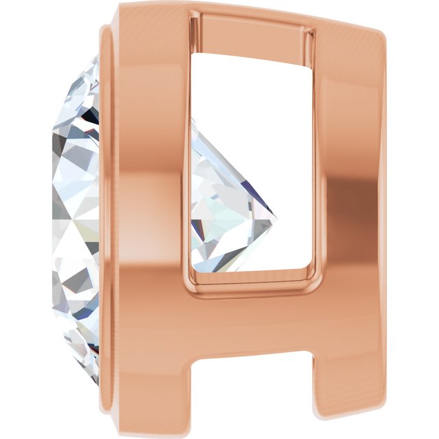 14K Rose 3/4 CT Natural Diamond Slide Pendant