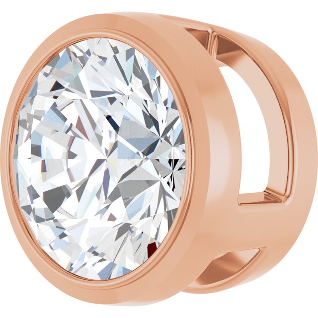 14K Rose 3/4 CT Natural Diamond Slide Pendant