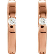 14K Rose .07 CTW Natural Diamond Hoop Earrings