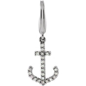 14K White 1/8 CTW Natural Diamond Anchor Charm