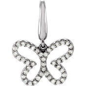 14K White 1/5 CTW Natural Diamond Butterfly Charm
