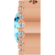 14K Rose Natural Aquamarine & 1/8 CTW Natural Diamond Halo-Style Pendant