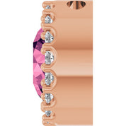14K Rose Natural Pink Tourmaline & 1/8 CT Natural Diamond Halo-Style Pendant