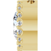 14K Yellow Natural White Sapphire & 1/8 CT Natural Diamond Halo-Style Pendant