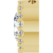 14K Yellow Natural White Sapphire & 1/8 CT Natural Diamond Halo-Style Pendant