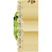 14K Yellow Natural Peridot & 1/8 CT Natural Diamond Halo-Style Pendant