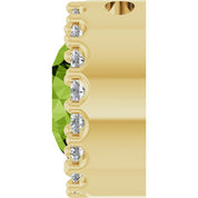 14K Yellow Natural Peridot & 1/8 CT Natural Diamond Halo-Style Pendant