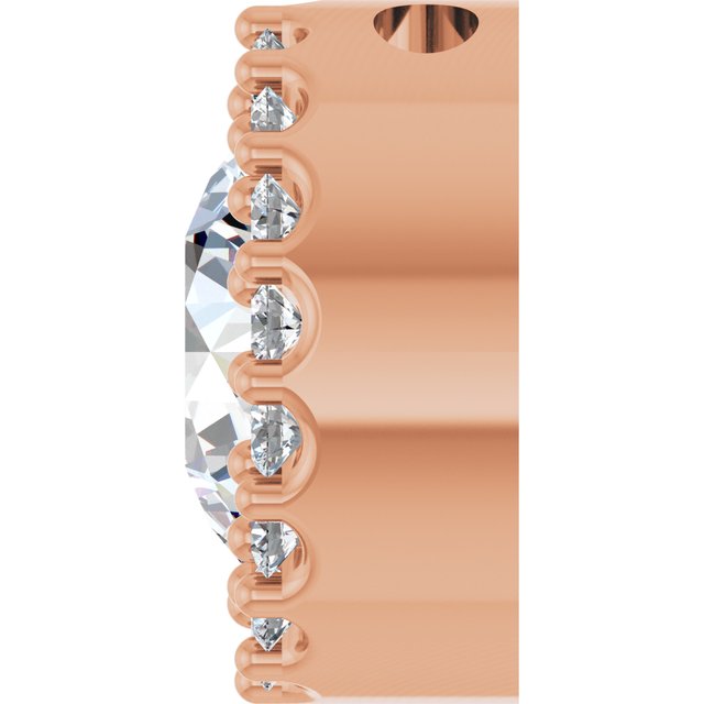 14K Rose Natural White Sapphire & 1/8 CT Natural Diamond Halo-Style Pendant