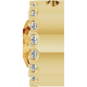 14K Yellow Natural Citrine & 1/8 CT Natural Diamond Halo-Style Pendant