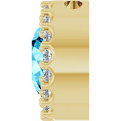 14K Yellow Natural Aquamarine & 1/8 CT Natural Diamond Halo-Style Pendant