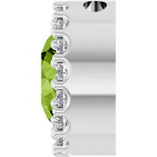 Sterling Silver Natural Peridot & 1/8 CT Natural Diamond Halo-Style Pendant