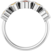 14K White Natural Citrine Ring